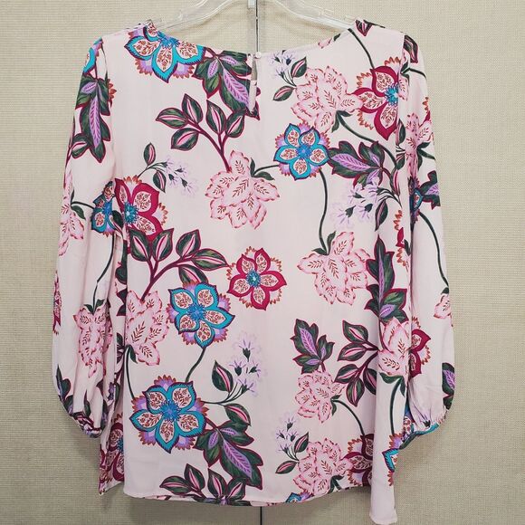 Talbots Floral Print Long Sleeve Keyhole Back Blouse Size XL - Picture 4 of 6